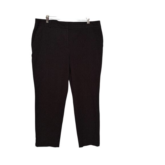 Talbots Petites Hampshire Ankle Pants Black White Polka Dots Womens 16P NEW - Picture 1 of 8